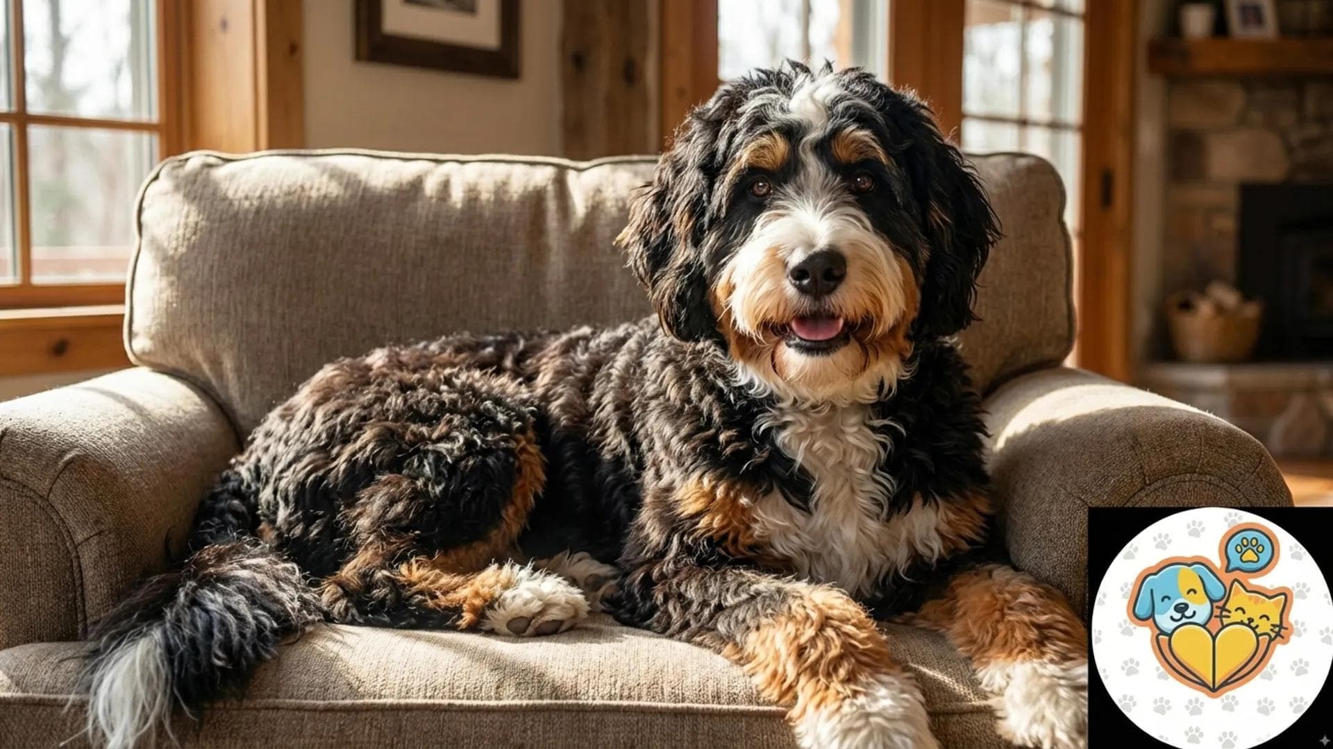 The Bernedoodle (Bernese Mountain Dog + Poodle)
